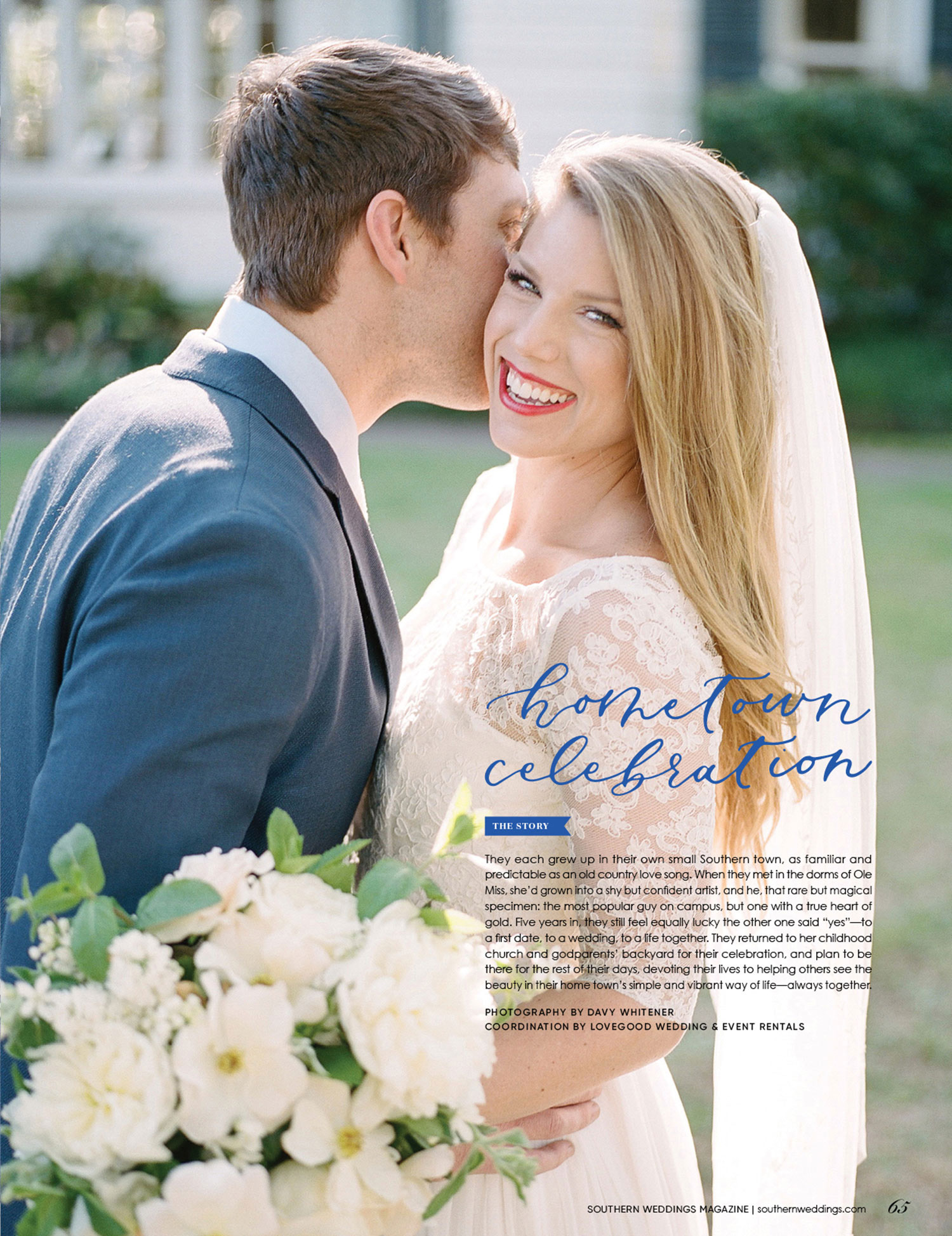 Southern Weddings Magazine with bride and groom