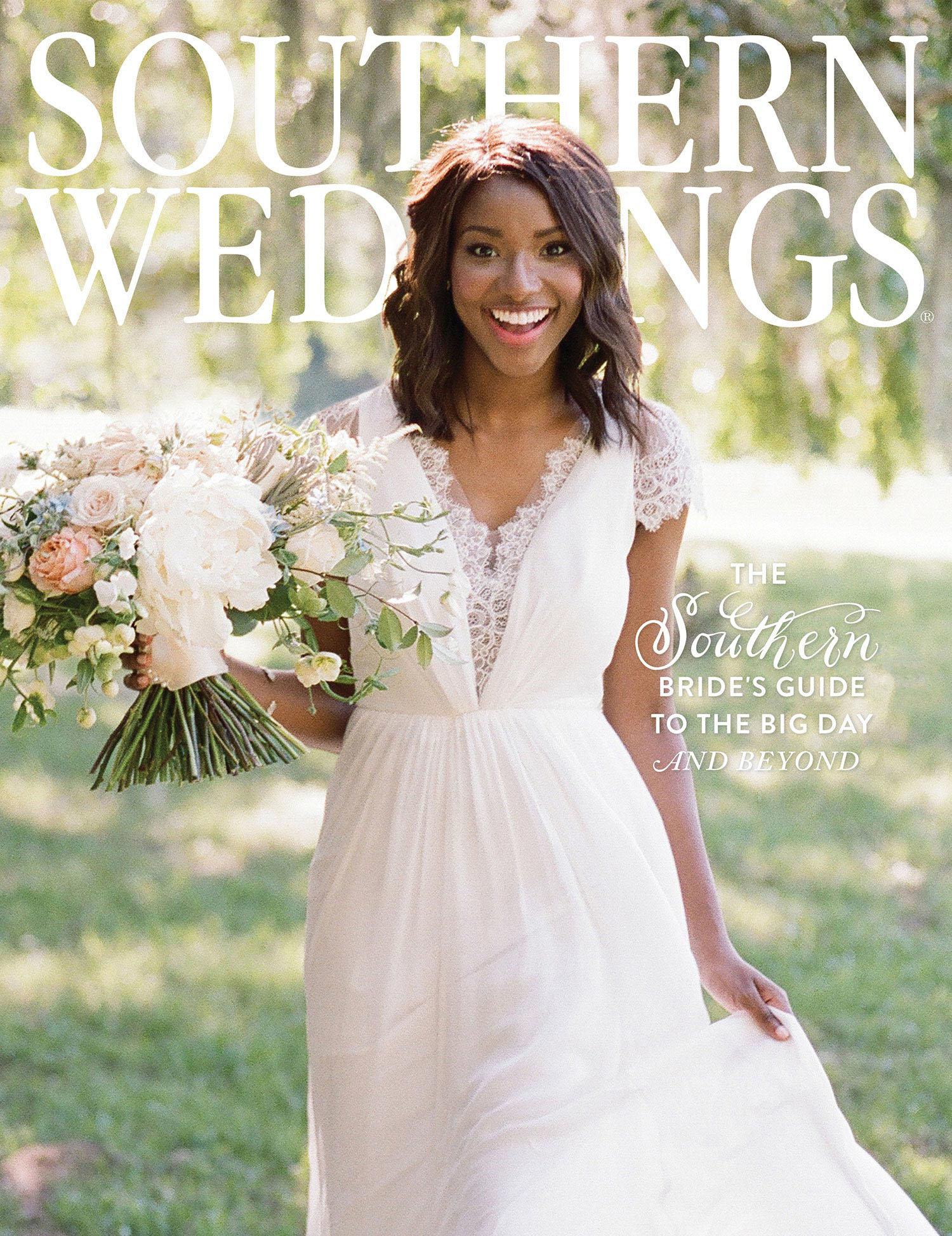Southern Weddings magazine front cover with bride