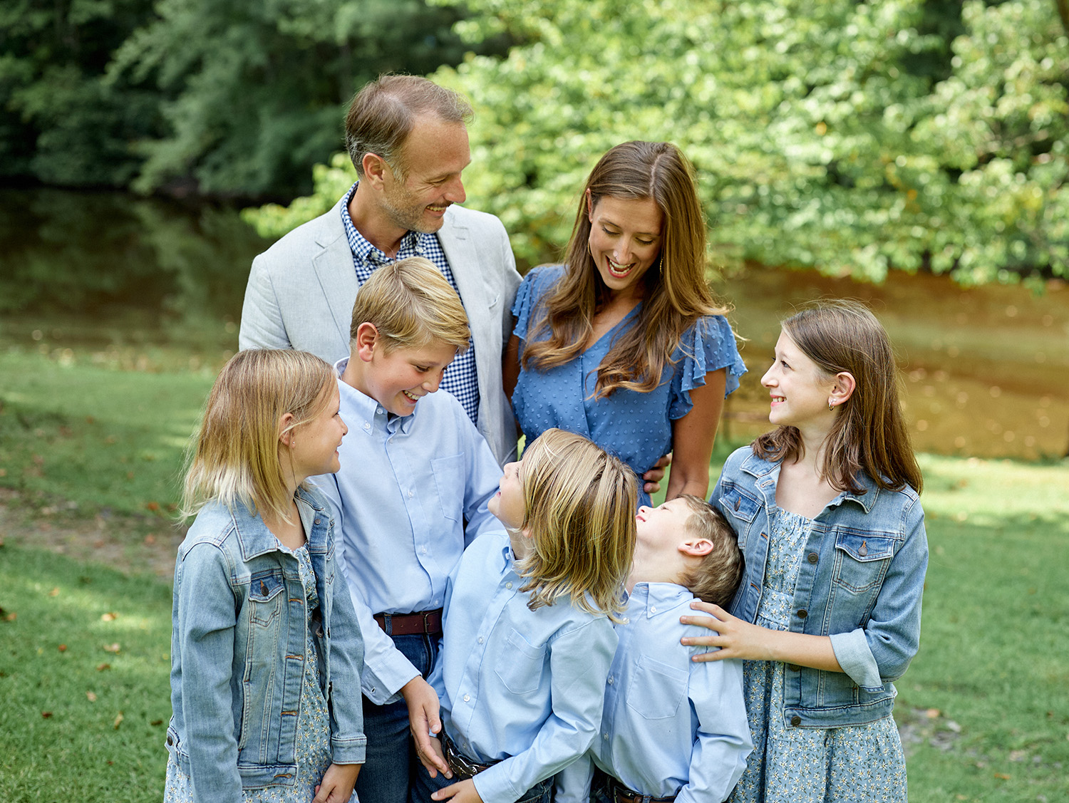 Whitener family laughing